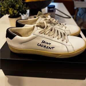Saint Laurent White and Black Womens  Sneakers